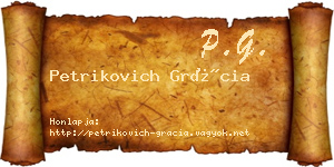 Petrikovich Grácia névjegykártya